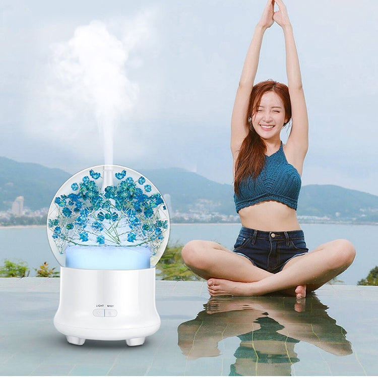 ML-824 100ML Gypsophila Flowers Aromatherapy Diffuser Air Humidifier with Colorful LED Light for Office / Home(Blue) - Air Purifiers & Accessories by buy2fix | Online Shopping UK | buy2fix