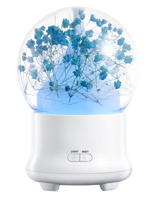 ML-824 100ML Gypsophila Flowers Aromatherapy Diffuser Air Humidifier with Colorful LED Light for Office / Home(Blue) by buy2fix