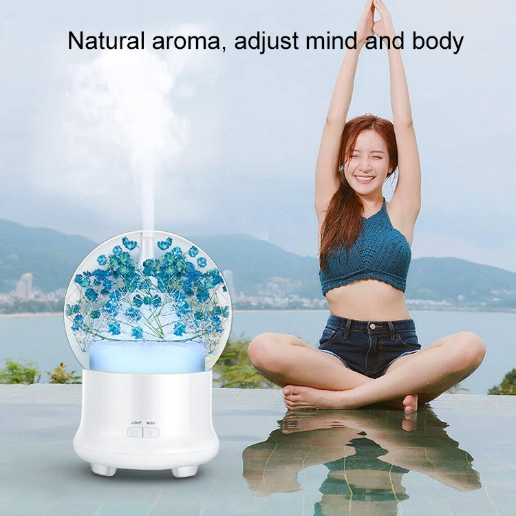 ML-824 100ML Gypsophila Flowers Aromatherapy Diffuser Air Humidifier with Colorful LED Light for Office / Home(Blue) - Air Purifiers & Accessories by buy2fix | Online Shopping UK | buy2fix