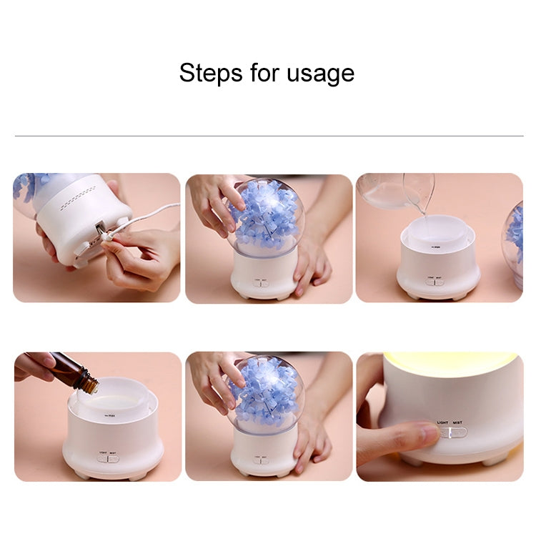 ML-824 100ML Gypsophila Flowers Aromatherapy Diffuser Air Humidifier with Colorful LED Light for Office / Home(Blue) - Air Purifiers & Accessories by buy2fix | Online Shopping UK | buy2fix