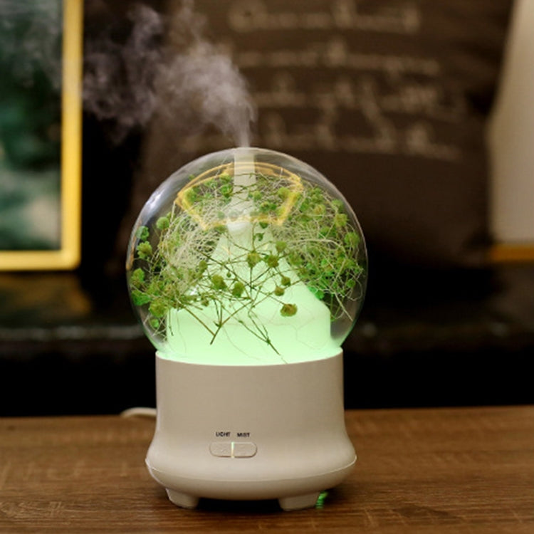 ML-824 100ML Gypsophila Flowers Aromatherapy Diffuser Air Humidifier with Colorful LED Light for Office / Home(Green) - Air Purifiers & Accessories by buy2fix | Online Shopping UK | buy2fix