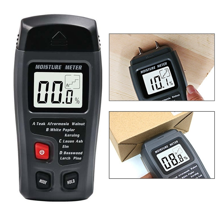 Rechargeable Wood Moisture Tester Moisture Measurement for Wood Flooring and Carton without Battery - PH & Moisture Meter by buy2fix | Online Shopping UK | buy2fix