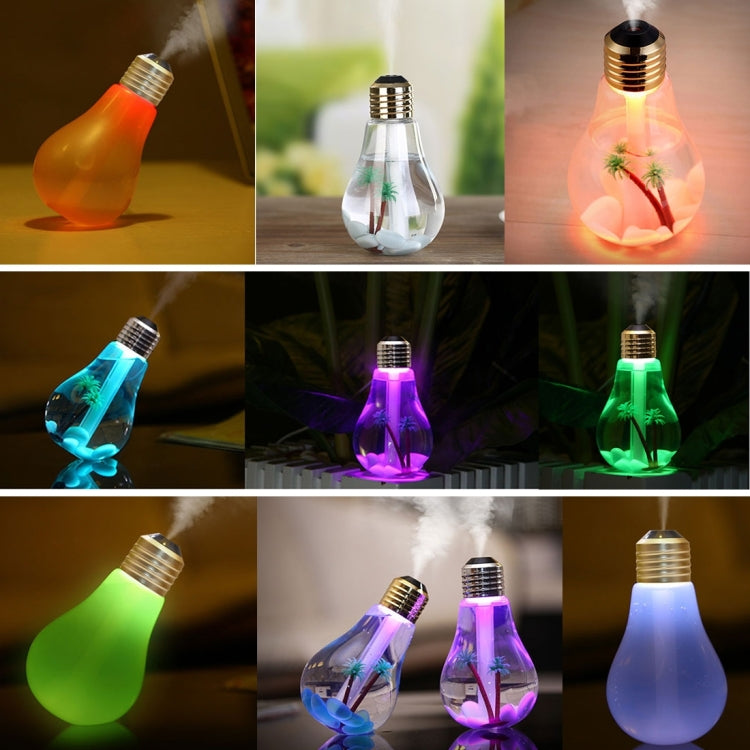 400ML Colorful Light Portable Bulb Shape Aromatherapy Air Purifier Humidifier for Home / Office / Car(Gold) - Air Purifiers & Accessories by buy2fix | Online Shopping UK | buy2fix