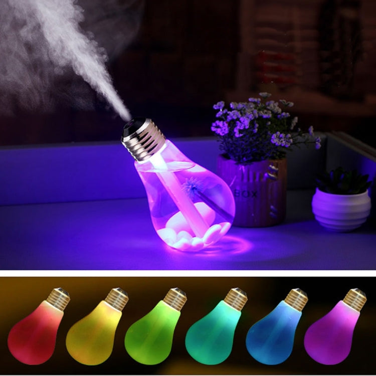 400ML Colorful Light Portable Bulb Shape Aromatherapy Air Purifier Humidifier for Home / Office / Car(Silver) - Air Purifiers & Accessories by buy2fix | Online Shopping UK | buy2fix