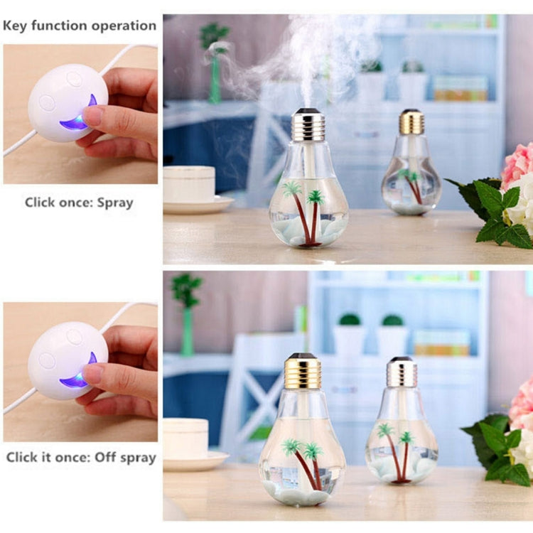 400ML Colorful Light Portable Bulb Shape Aromatherapy Air Purifier Humidifier for Home / Office / Car(Silver) - Air Purifiers & Accessories by buy2fix | Online Shopping UK | buy2fix