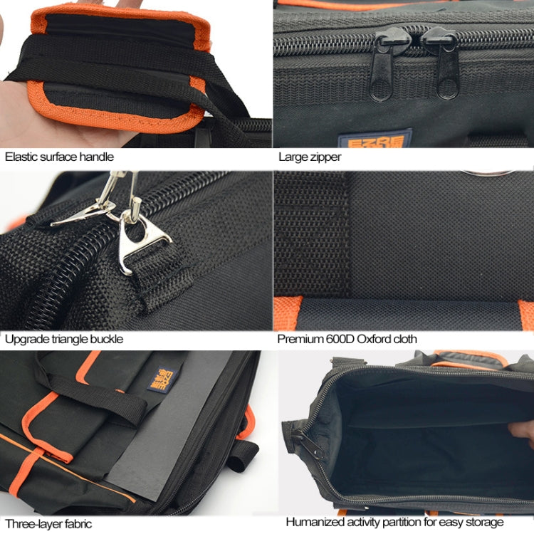 EZRE Multi-function Oxford Cloth Electrician Belt Pouch Maintenance Tools Handbag Shoulder Bag Convenient Tool Bag, Size : 15 inch - Storage Bags & Boxes by buy2fix | Online Shopping UK | buy2fix