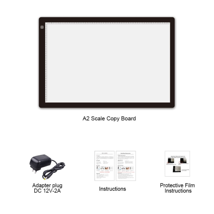 A2 Size 23W 12V LED Three Level of Brightness Dimmable Acrylic Copy Boards for Anime Sketch Drawing Sketchpad, with Power Adapter by buy2fix