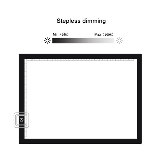 A3 Size 8W 5V LED Ultra-thin Stepless Dimming for Acrylic Copy Boards for Anime Sketch Drawing Sketchpad, with USB Cable by buy2fix