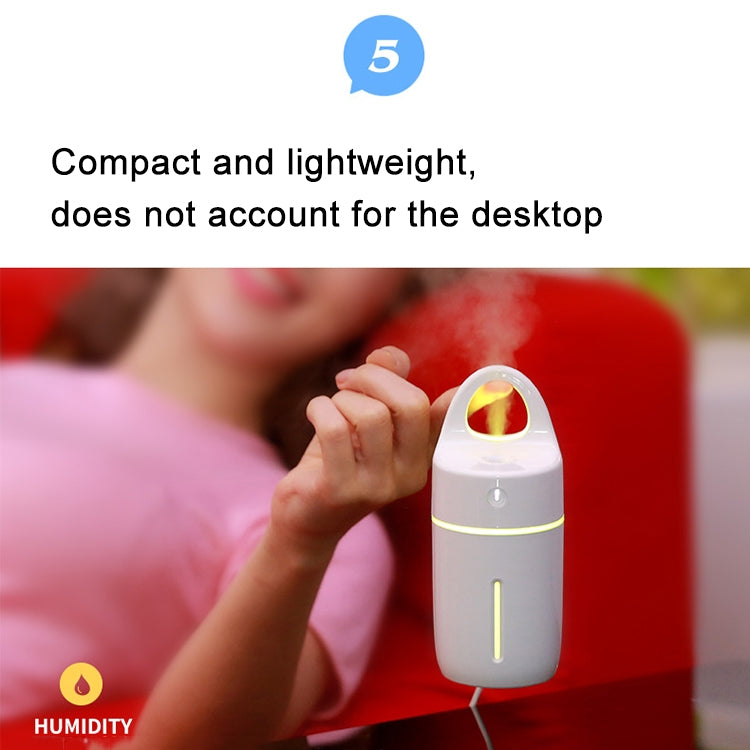 1.5W - 2W 175ml Mini Portable USB Negative Ions Humidifier Beauty and Water Supplement Instrument with Colorful LED Light(White) - Air Purifiers & Accessories by buy2fix | Online Shopping UK | buy2fix