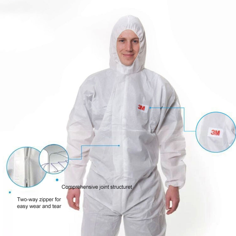 3M 4515 One-piece White Anti-static Anti-chemical Dustproof Sandblasting Suit with Cap, Size: M - Protective Clothing by buy2fix | Online Shopping UK | buy2fix