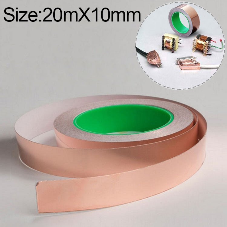 Pure Copper Double-sided Conductive Copper Foil Tape Signal Masking Tape, Size: 20m x 10mm - Tapes by buy2fix | Online Shopping UK | buy2fix