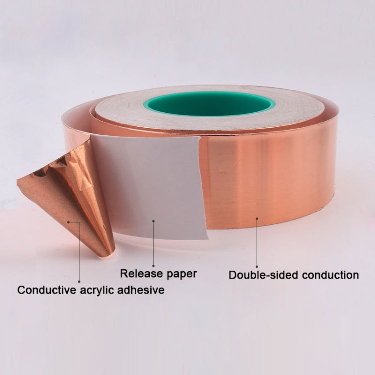 Pure Copper Double-sided Conductive Copper Foil Tape Signal Masking Tape, Size: 20m x 10mm - Tapes by buy2fix | Online Shopping UK | buy2fix