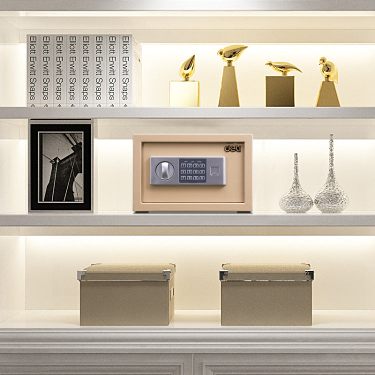 Deli Home Office Hotel Mini Electronic Security Lock Box Wall Cabinet Safety Box(Black) by buy2fix