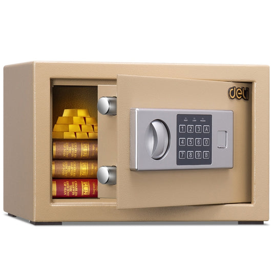Deli Home Office Hotel Mini Electronic Security Lock Box Wall Cabinet Safety Box(Gold) - Safety Box by buy2fix | Online Shopping UK | buy2fix