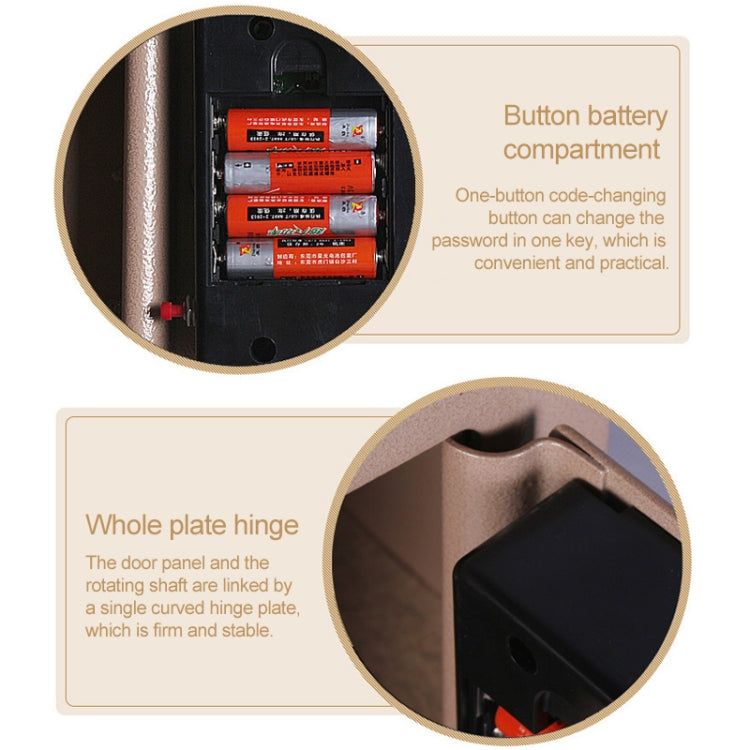 17E Home Mini Electronic Security Lock Box Wall Cabinet Safety Box with Coin-operated Function(Bronze) - Safety Box by buy2fix | Online Shopping UK | buy2fix