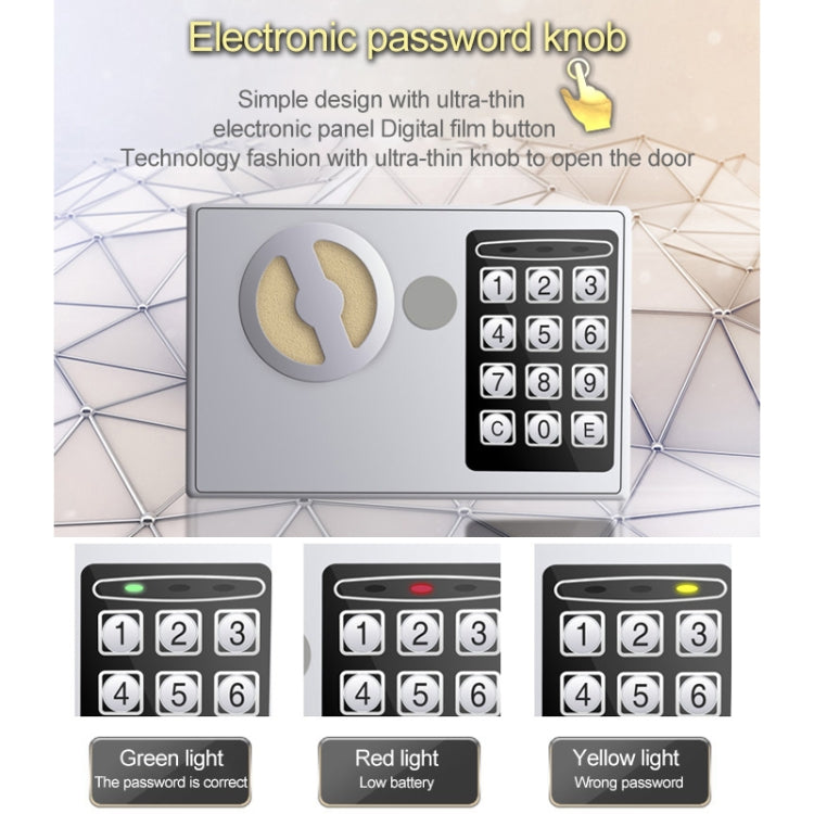 17E Home Mini Electronic Security Lock Box Wall Cabinet Safety Box with Coin-operated Function(Bronze) - Safety Box by buy2fix | Online Shopping UK | buy2fix