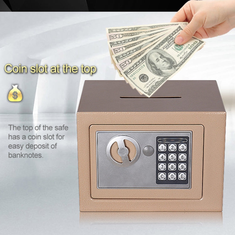 17E Home Mini Electronic Security Lock Box Wall Cabinet Safety Box with Coin-operated Function(Bronze) - Safety Box by buy2fix | Online Shopping UK | buy2fix