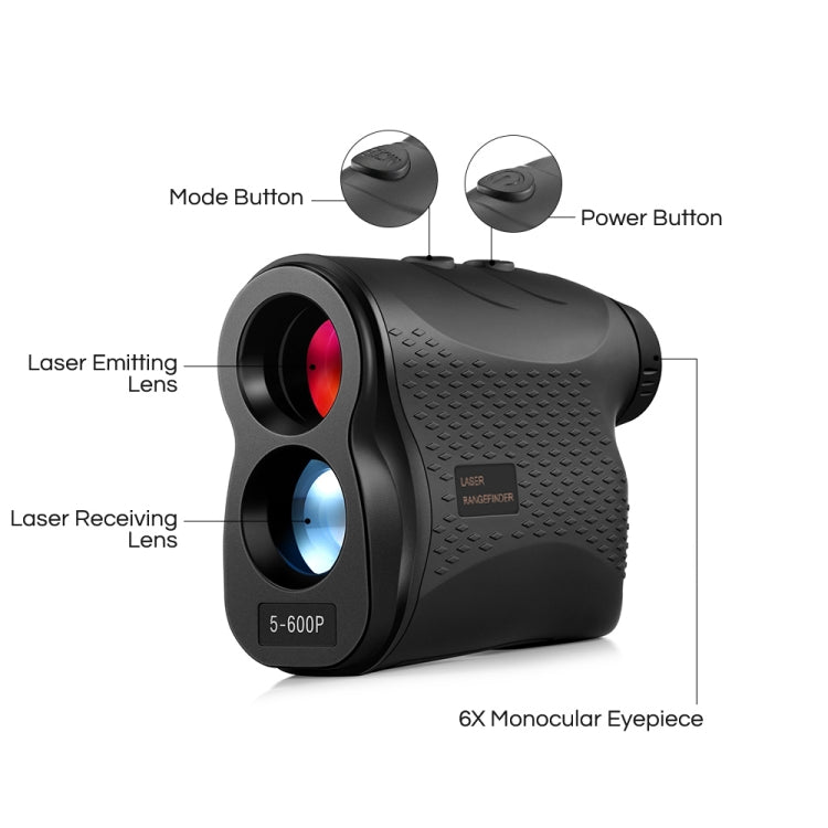 5-600P Handheld Golf Laser Distance Measuring Instrument Telescope Range Finder Distance Measurer, 600m - Binoculars by buy2fix | Online Shopping UK | buy2fix