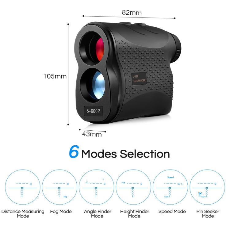 5-600P Handheld Golf Laser Distance Measuring Instrument Telescope Range Finder Distance Measurer, 600m - Binoculars by buy2fix | Online Shopping UK | buy2fix