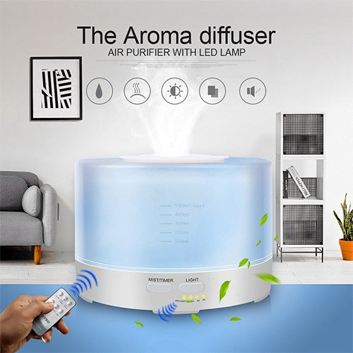 T700 Remote Control Clear White Air Humidifier Automatic Alcohol Sprayer Essential Oil Diffuser Ultrasonic Mist Maker Ultrasonic Aroma Diffuser Atomizer Color LED, Capacity: 700ml, DC 24V, US Plug by buy2fix