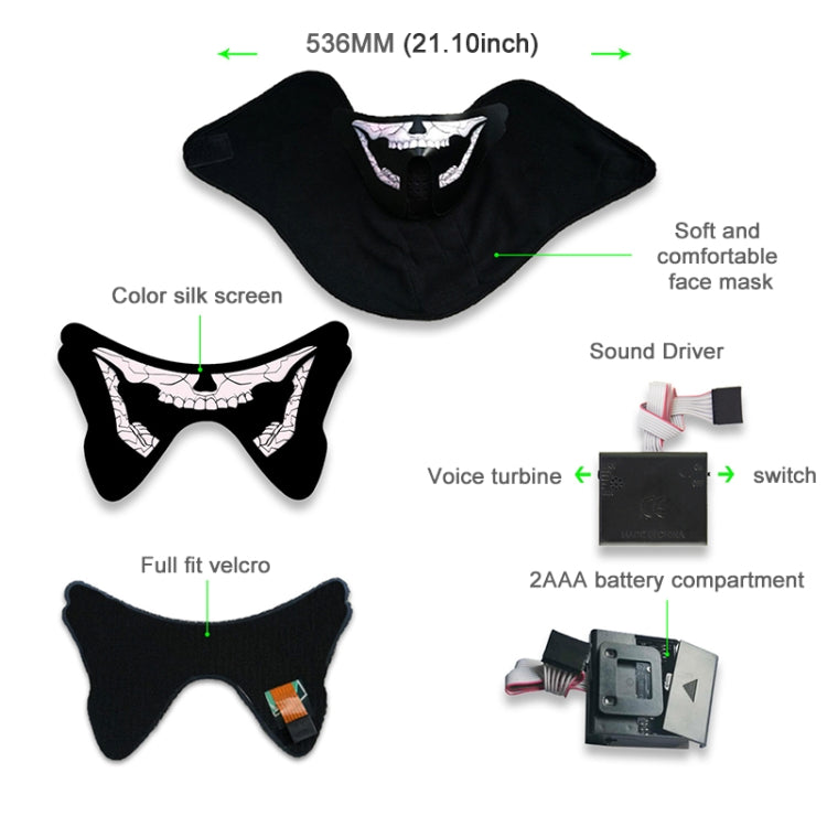 FG-MA-023 Halloween Mask Voice Control LED Cold Light Terror Cosplay Mask - Halloween Masks by buy2fix | Online Shopping UK | buy2fix