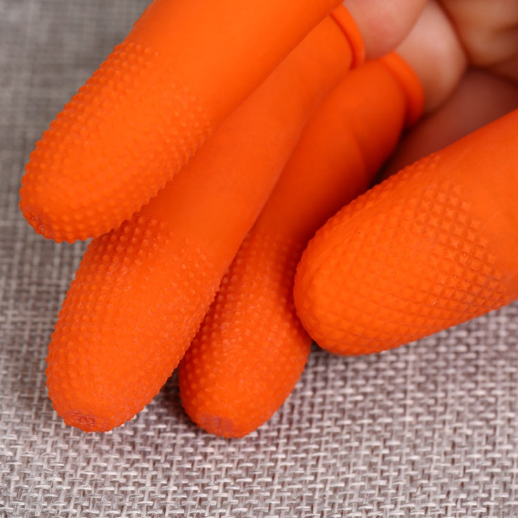 100pcs / Pack Antistatic Antislip Durable Fingertips Latex Protective Gloves, Size: L, 2.8*6.5cm(Orange) - Glove by buy2fix | Online Shopping UK | buy2fix