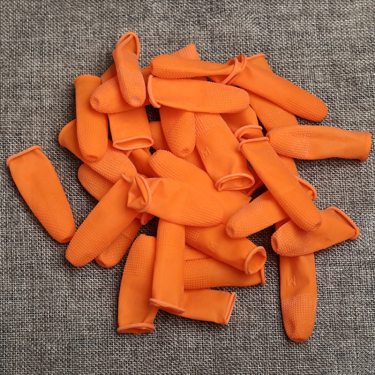 100pcs / Pack Antistatic Antislip Durable Fingertips Latex Protective Gloves, Size: L, 2.8*6.5cm(Orange) - Glove by buy2fix | Online Shopping UK | buy2fix