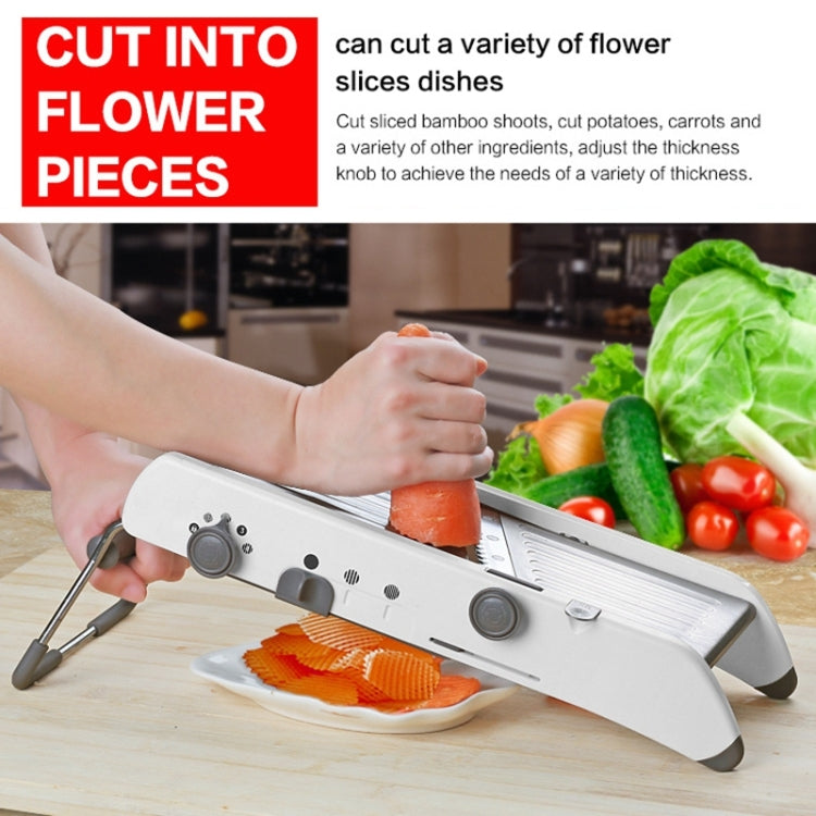 CZ-01 Multifunctional Household Stainless Steel Manual Vegetable Cutting Machine Carrot Potato Grater (Silver) by buy2fix