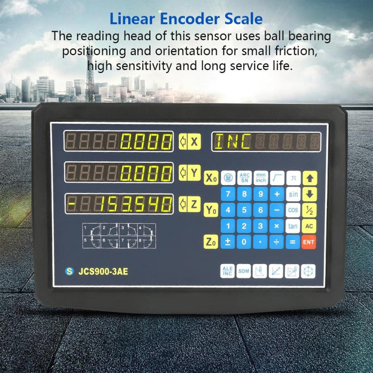 JCS900-3AE Three Axes Digital Readout Display Milling Lathe Machine, EU Plug - Digital Multimeter by buy2fix | Online Shopping UK | buy2fix