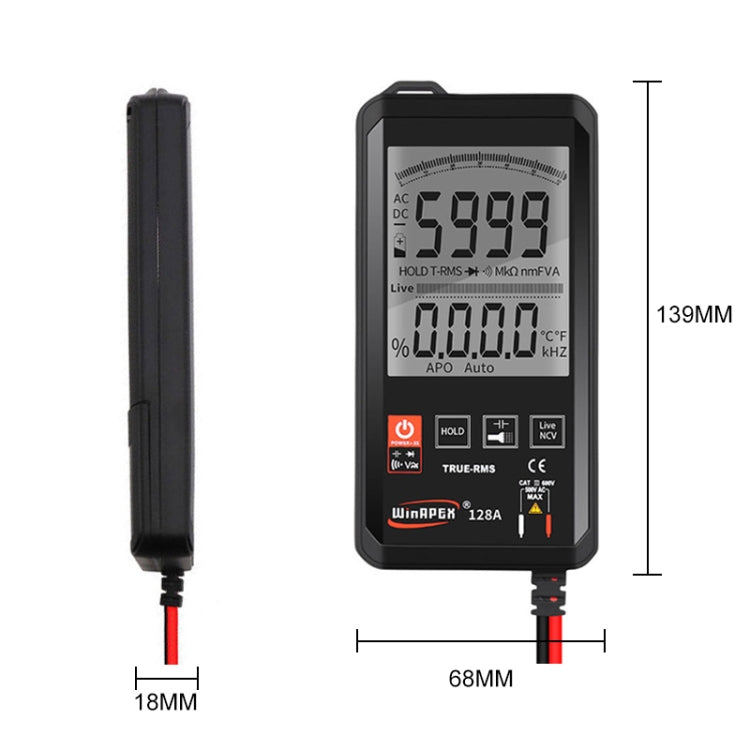 HY128A Conventional Screen Ultra-thin Touch Smart Digital Multimeter Fully Automatic High Precision True Effective Value Multimeter - Digital Multimeter by buy2fix | Online Shopping UK | buy2fix