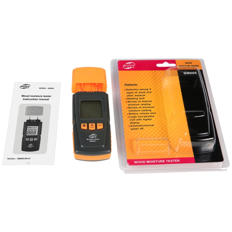 BENETECH GM605 Digital Wood Moisture Meter Humidity Tester Timber Damp Detector - PH & Moisture Meter by BENETECH | Online Shopping UK | buy2fix