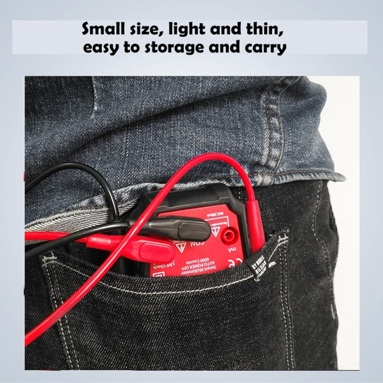 BSIDE ADMS6 High-precision Fully Automatic Small Digital Intelligent Multimeter with HD Digital Display & Shockproof Cover, Support Function Range Switch & Double-sided Pen Holder (Red) - Digital Multimeter by buy2fix | Online Shopping UK | buy2fix