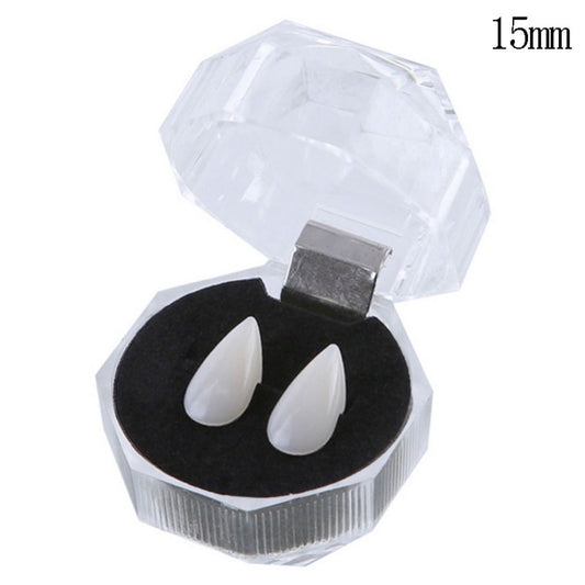 1 Pair 15mm Halloween Party Dentures Props Vampire Zombie Devil Fangs Teeth - Halloween Prop Decorations by buy2fix | Online Shopping UK | buy2fix