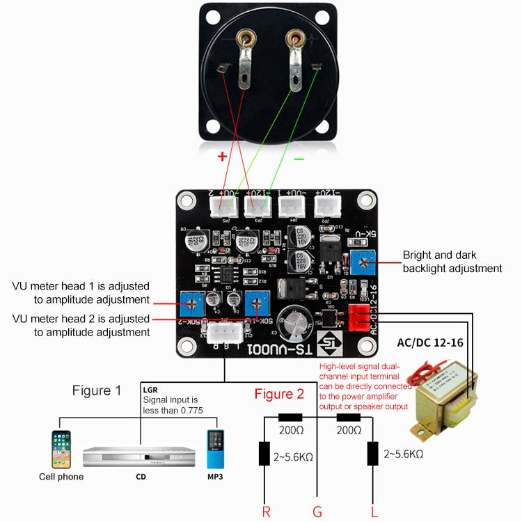 TR-35 VU Meter Power AMP Amplifier DB Table Audio Level Head Meter Sound Pressure Meter - Other Tester Tool by buy2fix | Online Shopping UK | buy2fix