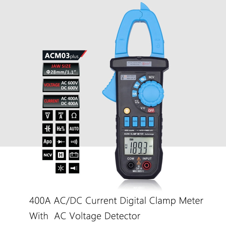 BSIDE ACM03 Plus 400A AC / DC Clamp Meter - Current & Voltage Tester by BSIDE | Online Shopping UK | buy2fix