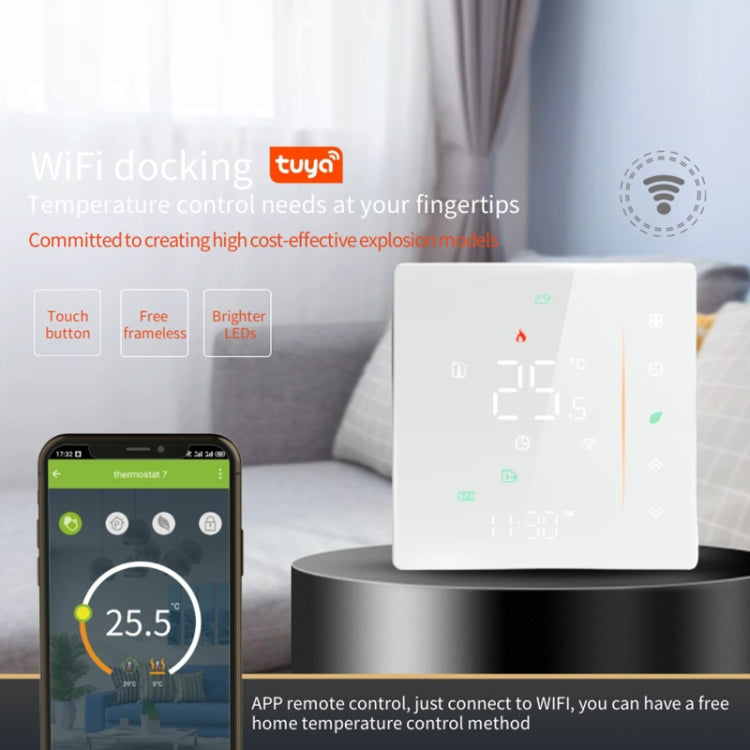 BHT-006GCLW 95-240V AC 5A Smart Home Heating Thermostat for EU Box, Control Boiler Heating with Only Internal Sensor, WiFi (Black) - Thermostat & Thermometer by buy2fix | Online Shopping UK | buy2fix