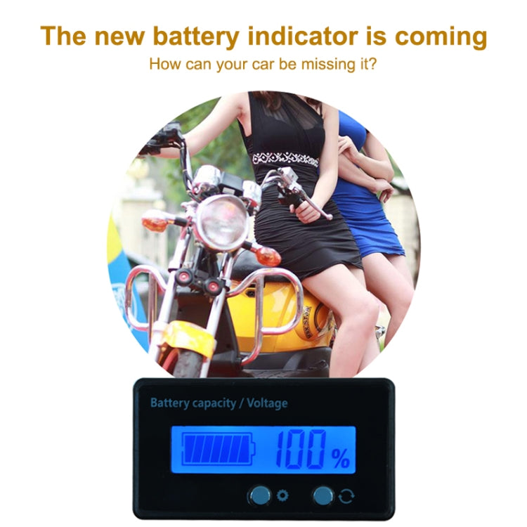 H6133 12V-84V Lead-acid Battery Voltage Tester Percentage Voltmeter Gauge Lithium Battery Status Monitor(Blue Light) - Battery & Resistance Tester by buy2fix | Online Shopping UK | buy2fix