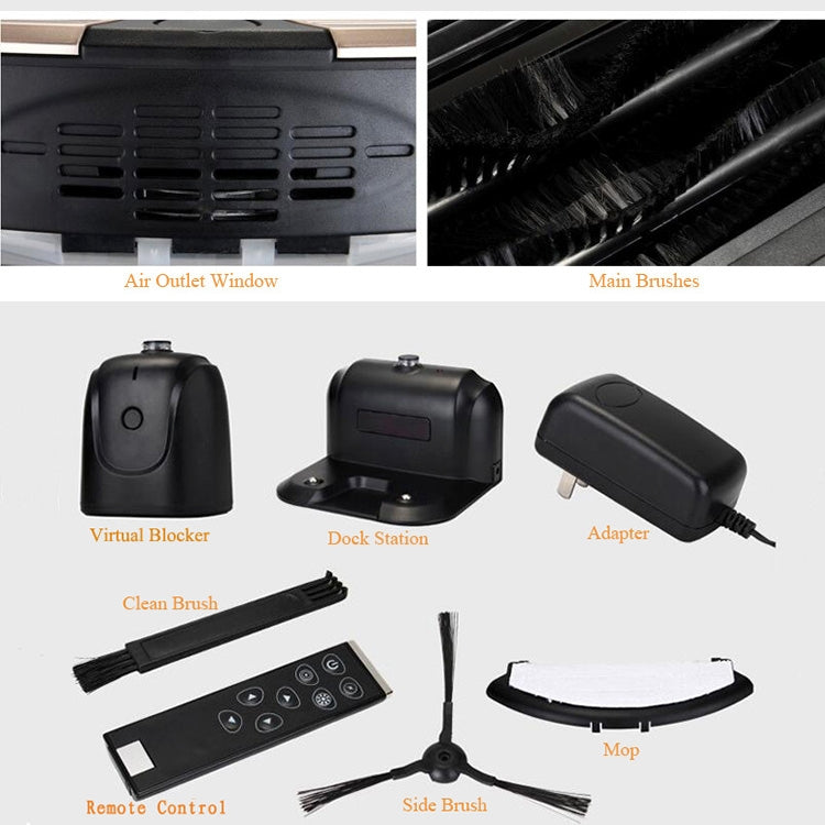 TOCOOL TC-450 Smart Vacuum Cleaner Touch Display Household Sweeping Cleaning Robot with Remote Control(Black) by TOCOOL