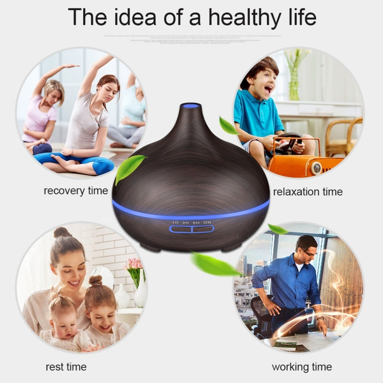 W350 14W 300ML Wood Grain Aromatherapy Air Purifier Humidifier with LED Light for Office / Home Room(Coffee) - Air Purifiers & Accessories by buy2fix | Online Shopping UK | buy2fix