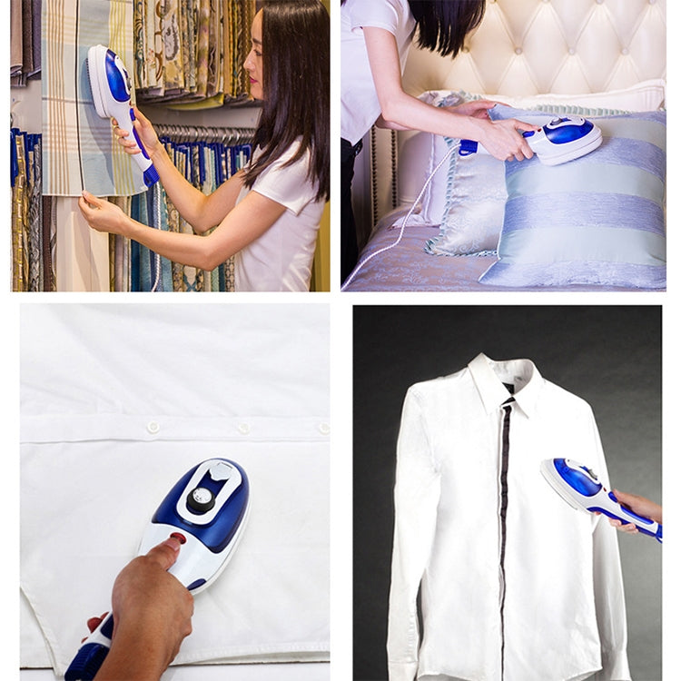 Multifunction Household Handheld Steamer Travel Portable Hand - Held Steam Hanging Hot Machine Ceramic Bottom with Flannelette Brush & Hair Brush & Measuring Cup,US Plug(Blue) by buy2fix