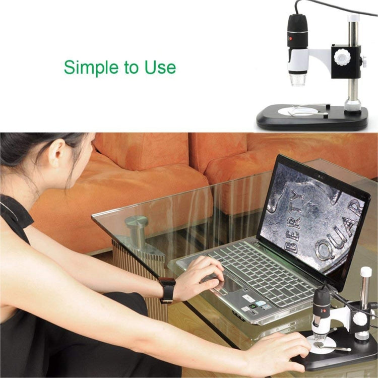 DMS-MDS800 40X-1600X Magnifier 2.0MP Image Sensor USB Digital Microscope with 8 LEDs & Professional Stand by buy2fix