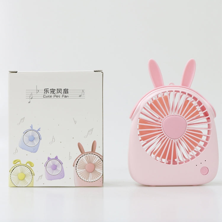WT-F14 1200 mAh Rabbit Shape Mini Portable Fan with 3 Speed Control(Pink) - Electric Fans by buy2fix | Online Shopping UK | buy2fix