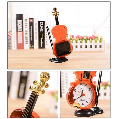 Multi-functional Originality Violin Electronics Pointer Alarm Clock with Pen Holder (White) - Alarm Clocks by buy2fix | Online Shopping UK | buy2fix