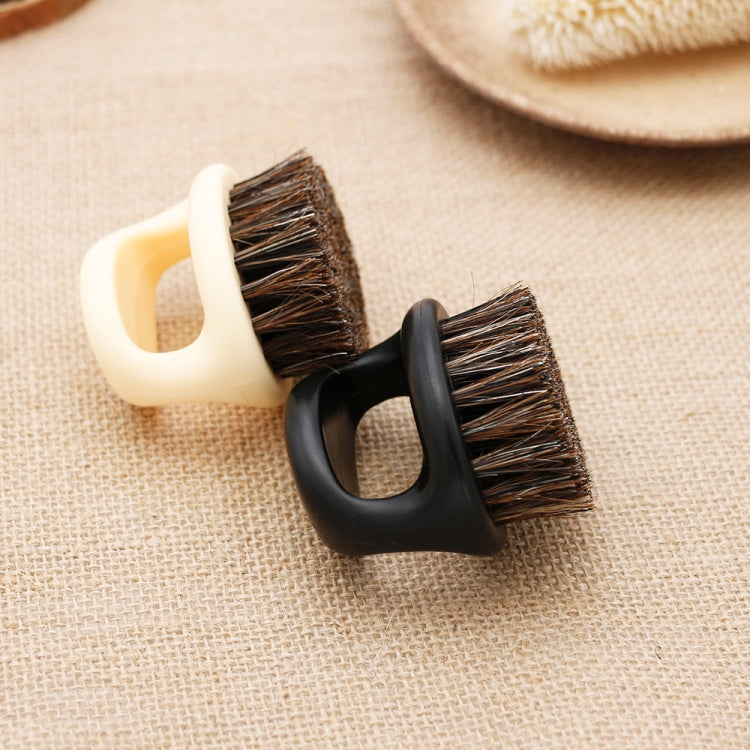 Men Ring Design Portable Boar Brush Black ABS Haircut Cleaning Shaving Brush(Black) - Hair Trimmer by buy2fix | Online Shopping UK | buy2fix