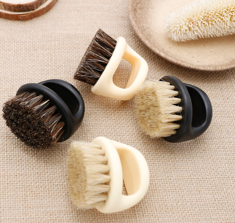 Men Ring Design Portable Boar Brush Black ABS Haircut Cleaning Shaving Brush(Black) - Hair Trimmer by buy2fix | Online Shopping UK | buy2fix