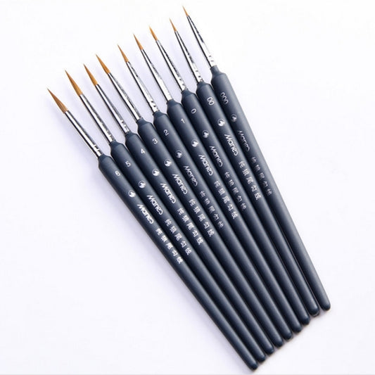 9 in 1 Art Supplies Weasel Hair Brush Watercolor Hook Line Brush Depict the Edge Pen Oil Painting Pen - Art Supplies by buy2fix | Online Shopping UK | buy2fix