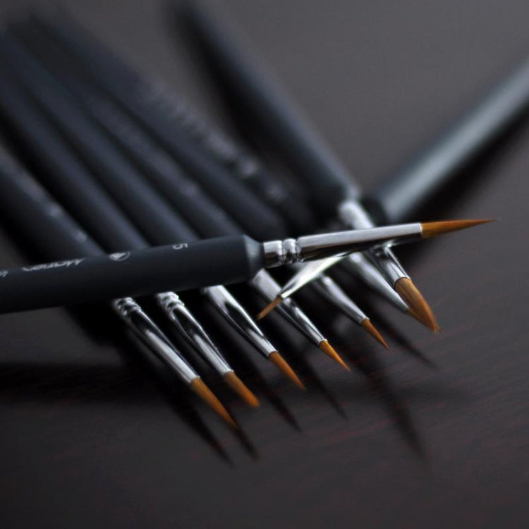 9 in 1 Art Supplies Weasel Hair Brush Watercolor Hook Line Brush Depict the Edge Pen Oil Painting Pen by buy2fix