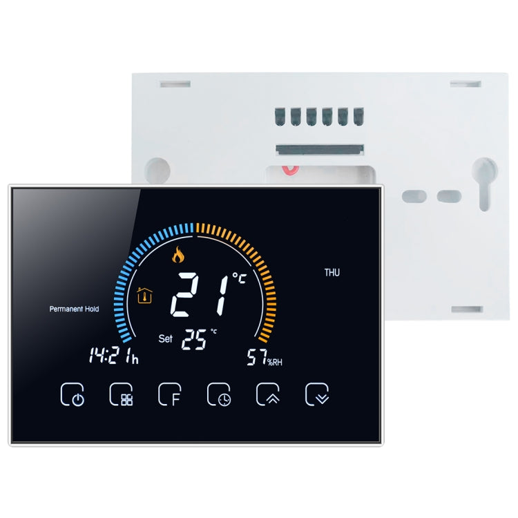BHT-8000-GALW Control Water Heating Energy-saving and Environmentally-friendly Smart Home Negative Display LCD Screen Round Room Thermostat with WiFi(Black) - Thermostat & Thermometer by buy2fix | Online Shopping UK | buy2fix