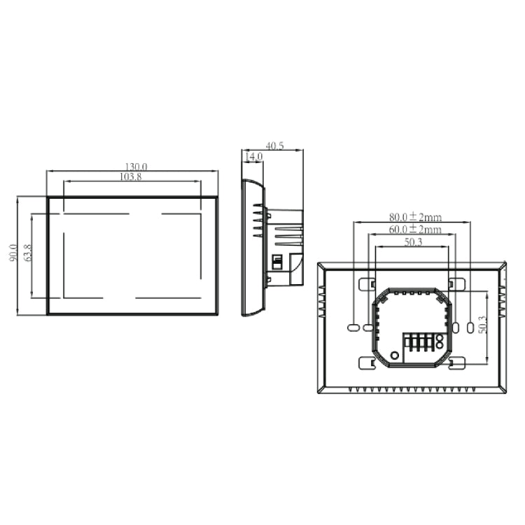 BHT-8000-GALW Control Water Heating Energy-saving and Environmentally-friendly Smart Home Negative Display LCD Screen Round Room Thermostat with WiFi(Black) - Thermostat & Thermometer by buy2fix | Online Shopping UK | buy2fix