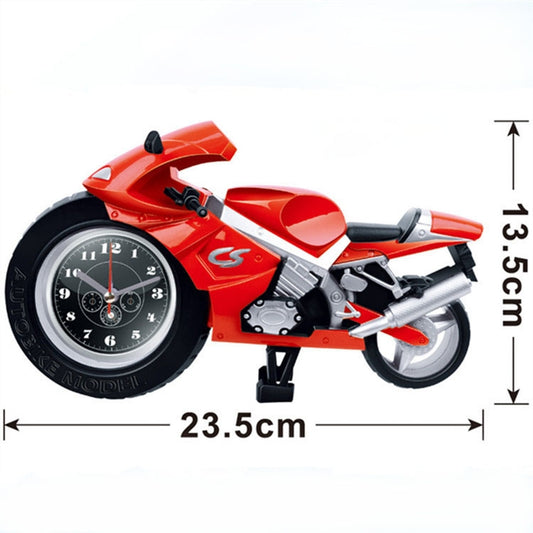 Creative Artistic Motorcycle Alarm Clock Desk Clock Model for Household Shelf Decorations (Red) by buy2fix
